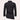 Black asymmetric slim fit men's shirt displayed on a mannequin with long sleeves, showcasing a modern avant-garde design with unique tailoring and stylish fit.
