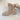 Beige suede women's winter boots with a zipper closure, featuring a fluffy lining and a non-slip sole.
