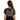 A black floral lace blouse with elegant short sleeves, showcasing intricate lace patterns on the shoulders and neckline, modeled with focus on the arm and sleeve detailing.