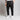 Men's black high-waist slim fit pinstripe dress pants, ankle-length, styled with a blazer.