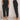 Black linen high-waist cargo pants for women, showcasing a casual summer style with multiple pockets and a loose fit, paired with a white top and black shoes, emphasizing comfort and fashion.