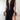 Black sleeveless maxi dress featuring a plunging neckline and a high slit, perfect for evening wear.