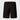 Black men's athletic gym shorts, lightweight, quick-dry, moisture-wicking, worn by a person, showcasing activewear suitable for sports and workouts.