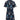 Blue floral print tunic dress with short sleeves, featuring a casual summer style and a vibrant electric blue color.