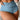 Blue ribbed twisted front bikini top worn by a model, showcasing adjustable straps and summer swimwear design.