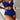 Blue ribbed bikini top with a twisted front design, featuring adjustable straps for a customizable fit, shown on a model.