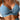 Blue ribbed bikini top with a twisted front design, adjustable straps, and a vibrant azure color, styled on a mannequin showcasing shoulders and neckline.