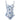 Blue and white one-piece swimsuit with a tropical palm leaf design, featuring an artistic pattern and vibrant electric blue accents.