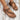 Bohemian ethnic floral beaded women's sandals in brown, showcasing handmade craftsmanship and stylish design, featuring intricate floral beadwork on the straps.