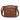 Brown leather crossbody bag with zipper pockets for women, featuring a rectangular shape and adjustable shoulder strap.