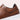 Brown leather men's low-top sneakers with a white sole, designed for outdoor and walking purposes, showcasing a stylish and versatile look.