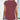 A burgundy geometric patterned keyhole cap sleeve women's summer blouse displayed on a mannequin, highlighting its unique neckline and stylish design.