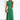 A stylish black midi dress featuring a distinctive back-cutout design, perfect for evening wear. The dress has a fitted waist, short sleeves, and a modest neckline, accentuating the shoulders and arms. The model is standing, showcasing the elegant silhouette of the one-piece garment.