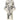 Elegant women's grey botanical print maxi robe with long sleeves, designed for luxury spa wear.