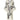 Elegant women's grey botanical print maxi robe with long sleeves, featuring a luxurious design ideal for spa wear.