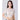 Elegant women's white floral lace crop top featuring intricate lace detailing, modeled by a female with shoulder-length hair, wearing the top which highlights her neck and shoulders.