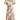 A cream-colored floral A-line dress for women, featuring short sleeves and a knee-length hem, designed for casual wear.
