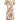 Cream-colored, knee-length, short sleeve floral A-line dress for women, featuring a casual style with a defined waist and a round neckline.