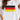 Woman wearing a white T-shirt featuring the Germany flag design for Euro 2024, showcasing the short sleeves and round neckline.