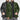 Green corduroy trucker jacket for men featuring a velvet collar, displayed in a photograph highlighting the clothing's details, such as the black textile collar, sleeves, and overall outerwear design.