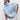 Light blue turtleneck poncho sweater with chic oversized collar, shown in XXL size.