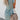 Women's casual short sleeve light teal summer dress with a relaxed fit, shown on a white background.