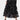 Luxury high-waist black skirt featuring intricate 3D floral patterns, designed for women seeking a stylish and artistic fashion statement.