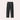 Men's black faux leather pants with an elastic waistband, designed in a streetwear style.