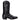 Men's black leather cowboy boots with western style and detailed stitching, featuring a durable synthetic rubber sole.