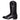 Men's black leather cowboy boots with western style and detailed stitching, featuring synthetic rubber soles.