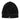 Men's black thermal beanie featuring a fleece lining and a decorative snowflake emblem on the front, designed for warmth and style.