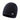 Men's black thermal beanie with a fleece lining, featuring a snowflake emblem design.