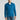 Men's blue cable knit zip-up sweater featuring ribbed trim, long sleeves, and a high neck, highlighting winter fashion style.