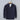 Men's blue cable knit zip-up sweater with ribbed trim, featuring a full front zipper, long sleeves, and a high collar, suitable for winter fashion in a deep shade of navy blue, size 3XL.