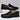 Men's blue leather loafers with a metal buckle, featuring a slip-on design ideal for dress occasions.