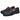 Men's blue leather loafers with a metal buckle, featuring a slip-on design suitable for dress occasions.