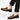 Men's blue leather loafers with metal buckle, slip-on dress shoes shown from a side angle highlighting their sleek design and fashion-forward appearance.
