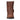 Men's brown distressed leather mid-calf cowboy boots with a rugged design, showcasing details like a textured leather surface and sturdy construction, set against a wooden background.