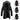 Men's insulated waterproof parka with fur-lined hood in black, featuring long sleeves and designed for winter wear.
