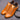 Men's luxury orange leather sneakers with quilted design, featuring BF branding, designed for outdoor and walking activities, displayed against a neutral background.