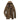 Men's brown insulated parka with faux fur hood, featuring a sleek design with long sleeves and a high collar for added warmth, available in size 3XL.
