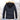 Men's navy quilted winter jacket with fur hood, luxury insulated parka featuring a high collar, long sleeves, and a waist-length design.