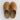 Men's orthopedic tan leather slip-on clogs with synthetic rubber sole, ideal for casual and work wear, displayed on a beige background with a human leg.