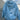 Men's oversized blue fleece hoodie pullover with long sleeves, designed for winter wear, displayed against a sky background.