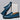Men's premium blue leather penny loafers designed as luxury slip-on shoes, showcasing a sleek and stylish dress shoe appearance with a vibrant electric blue color.