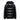Men's shiny black hooded puffer jacket featuring a glossy insulated coat design with a prominent collar and sleek sleeves.