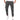 Men's slim fit dark gray tapered stretch cargo pants featuring multiple pockets, worn by a model, highlighting the leg fit and overall stylish appearance.