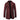 Men's slim-fit coat in wine red, featuring a stylish layered collar, zipper closure, and button accents. The coat is made from natural materials, designed with long sleeves and a formal blazer-like appearance.