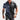 Men's slim-fit faded blue denim shirt with button-down design, featuring long sleeves, a collar, and a casual style. The shirt is worn by a person showing their arm and neck, and is paired with a black leather jacket.