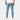Men's slim fit light blue cargo jeans featuring zipper pockets, designed for a modern and stylish look.